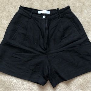 High waisted linen shorts